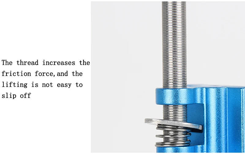 El mecanismo roscado asegura un agarre seguro que evita el deslizamiento
