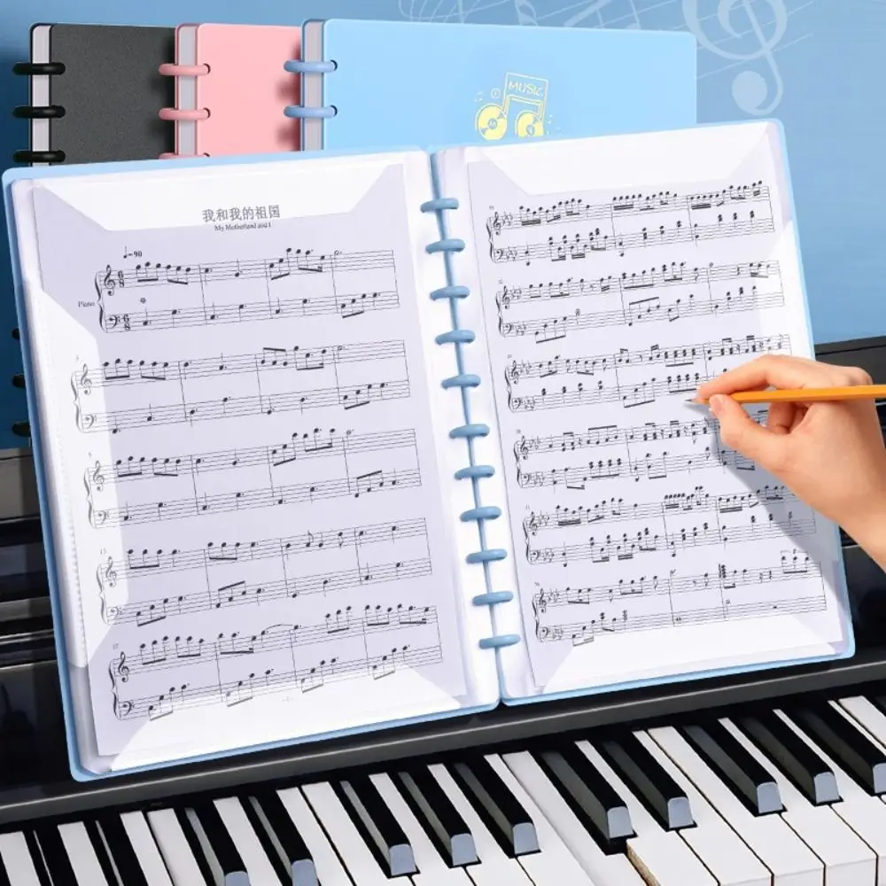 Nuevo Carpeta de partituras de música de plástico, carpeta transparente de hojas de Piano A4, Clip de música Flexible portátil - imagen 3