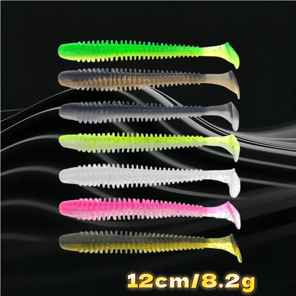 Vinilo Swimbait cola en T – Señuelo shad con anillo impacto - imagen 5