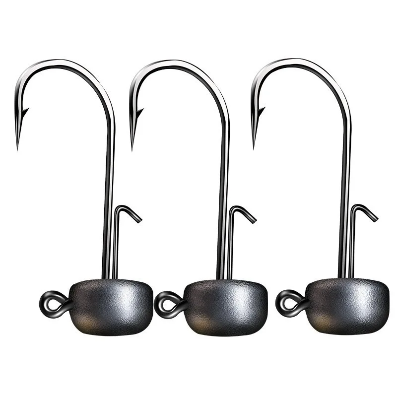 Anzuelo con cabeza de anzuelo de pesca, fuerte, anticaída, soporte auxiliar, ganchos, pez mandarín, plomo, cola en T, anzuelo de gusano