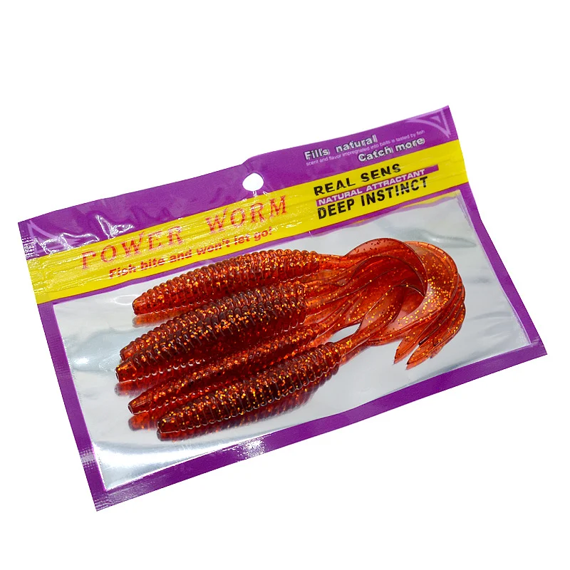 Señuelo de pesca de silicona Artificial, cebo suave de una sola cola, 5 piezas, 13cm/6g - imagen 4