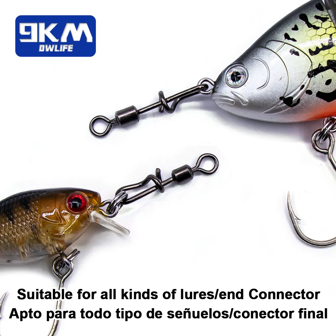 Giratorios de pesca a presión, 25 ~ 100 Uds., anzuelos de pesca de agua salada a presión de acero inoxidable, señuelo de conexión rápida, giratorios de pesca - imagen 4