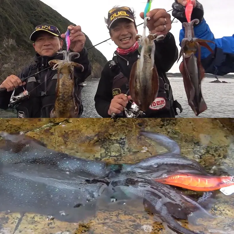 DUEL DURLE LQ DARTER camarones de madera barco luminoso pesca calamar costa sepia señuelo cebo gancho de soplado - imagen 4