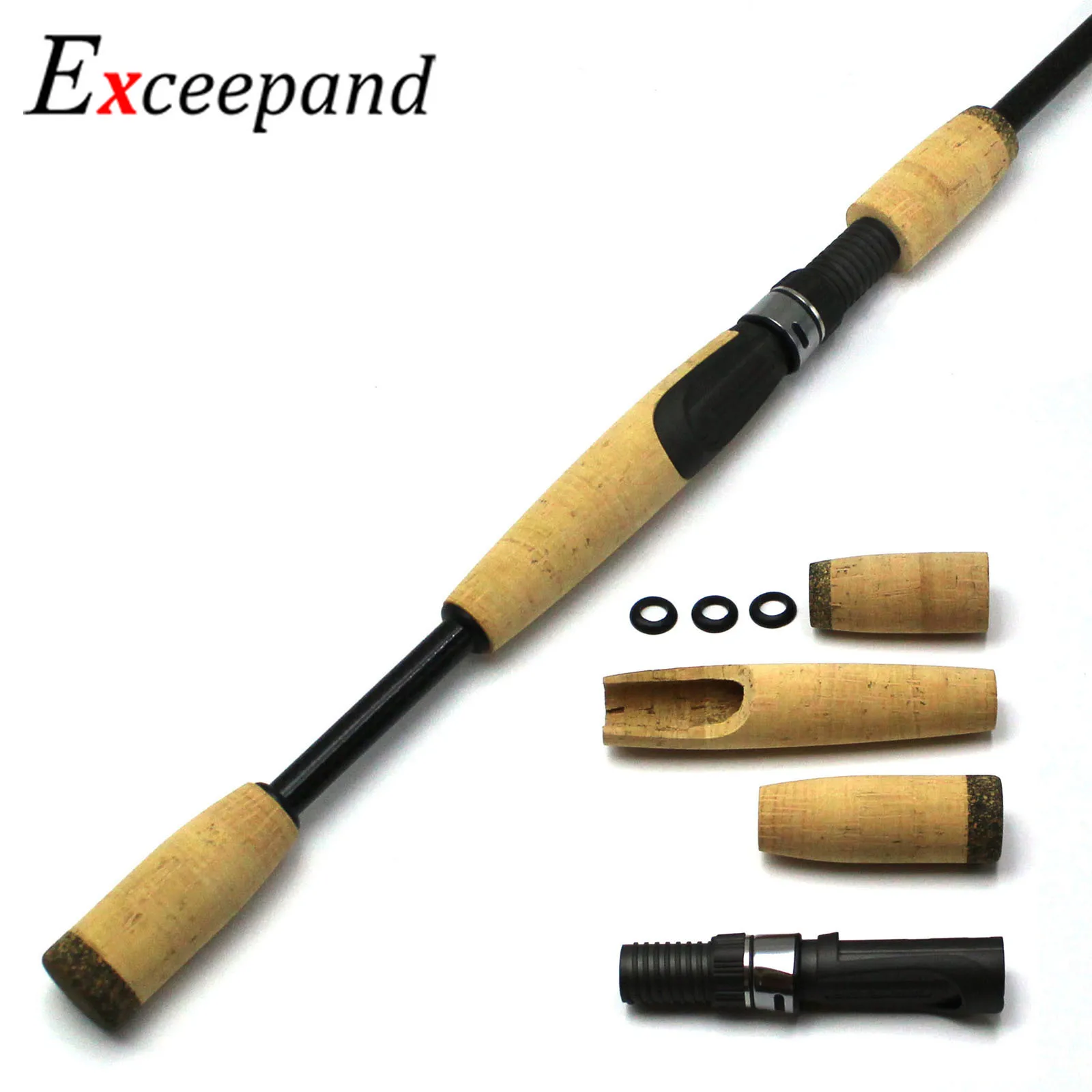 Exceepand-asiento de carrete IPS Original Fuji tamaño 16 con mango de construcción de caña de pescar de corcho puro de grado A, componente de reparación de agarre dividido