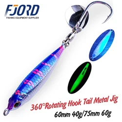 FJORD Hyper Long Casting Metal Jig 30g 40g 60g 80g Fishing Lure Hard Saltwater Swimbait Rotating Hook Tail Spinner Fishing Item