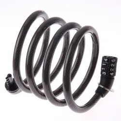 Candado de cable de acero antirrobo con código para bicicleta y moto
