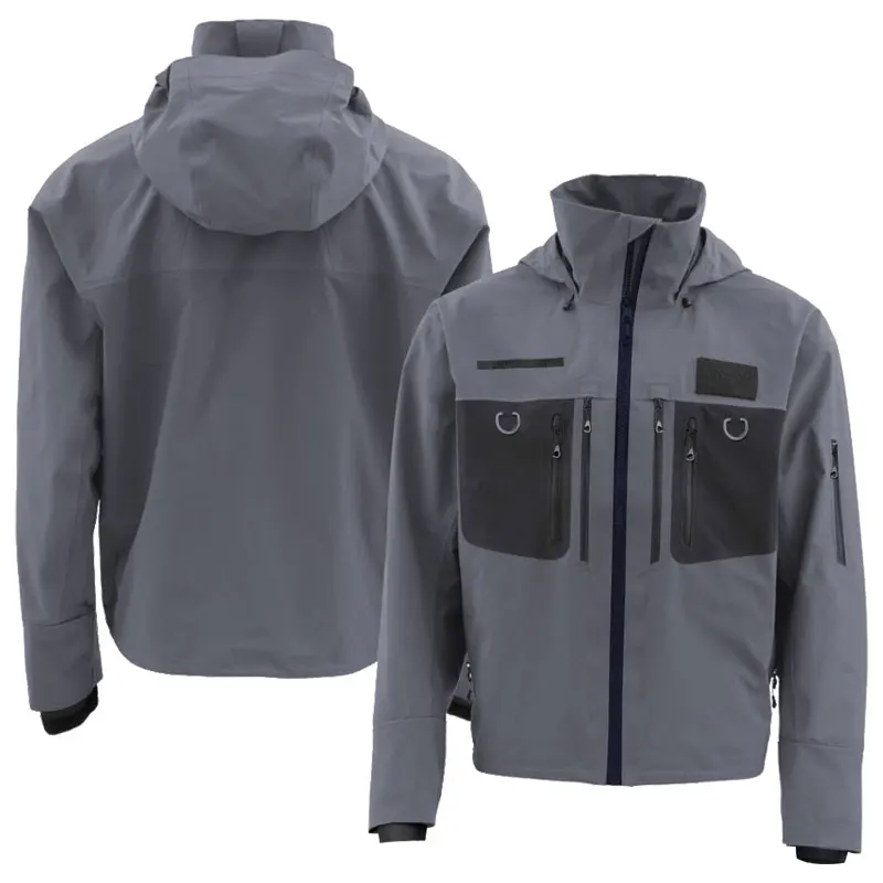 Chaquetas de pesca para vadear, chaqueta de lluvia transpirable de 4 capas, ropa táctica duradera impermeable, prendas de vestir secas para kayak, senderismo y caza - imagen 2