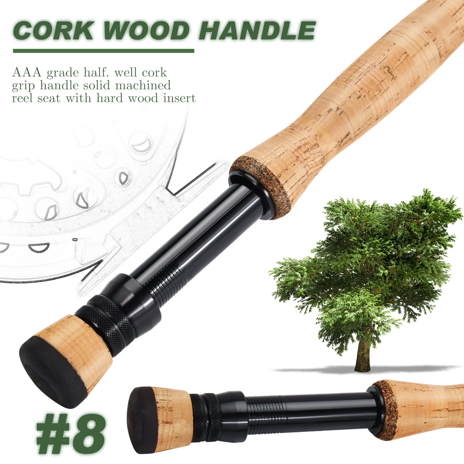 Caña de pescar con mosca Sougayilang, caña de carbono con mango de Eva, cañas de pescar con mosca LW, cañas de agua dulce para aparejos de pesca de salmón - imagen 4