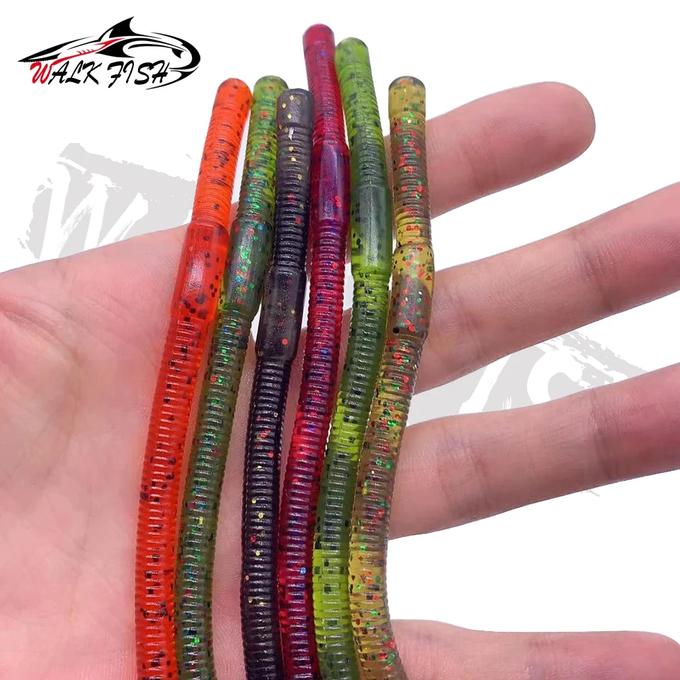 WALK FISH-señuelo falso de gusano suave, cebo de silicona de 3,8g y 135mm, Swimbait Artificial, equipo de invierno, aparejos de pesca subacuáticos para Lucio y lubina, 5 uds. - imagen 4
