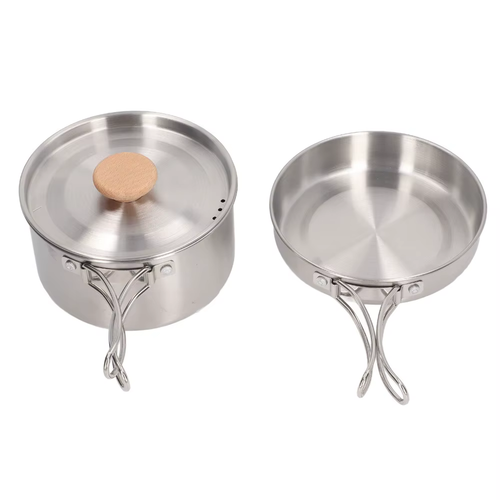 Utensilios de cocina camping acero inoxidable antiadherente con bolsa - imagen 5