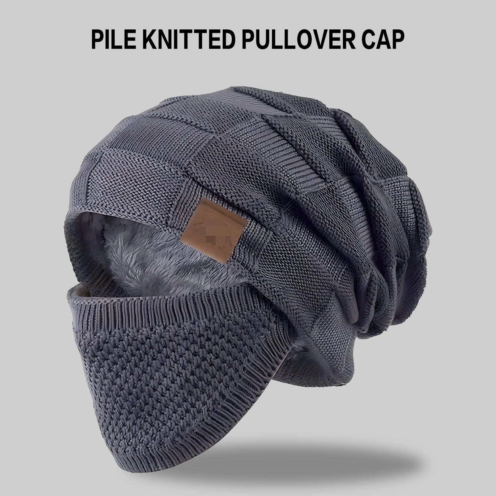 Gorro cálido de invierno para hombre, gorro tejido a la moda para exteriores, gorro de felpa grueso a prueba de viento, gorro cálido para ciclismo, montar, acampar y pescar - imagen 5