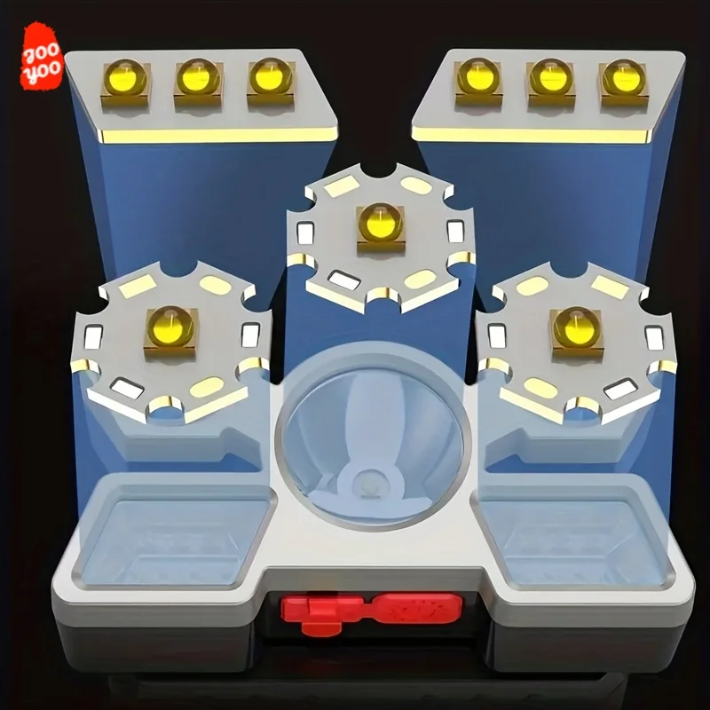 Iluminación de pesca recargable por USB, faros LED superbrillantes para aventuras al aire libre, Camping, senderismo, impermeable, 3LED + 6SMD, 1 unidad - imagen 3