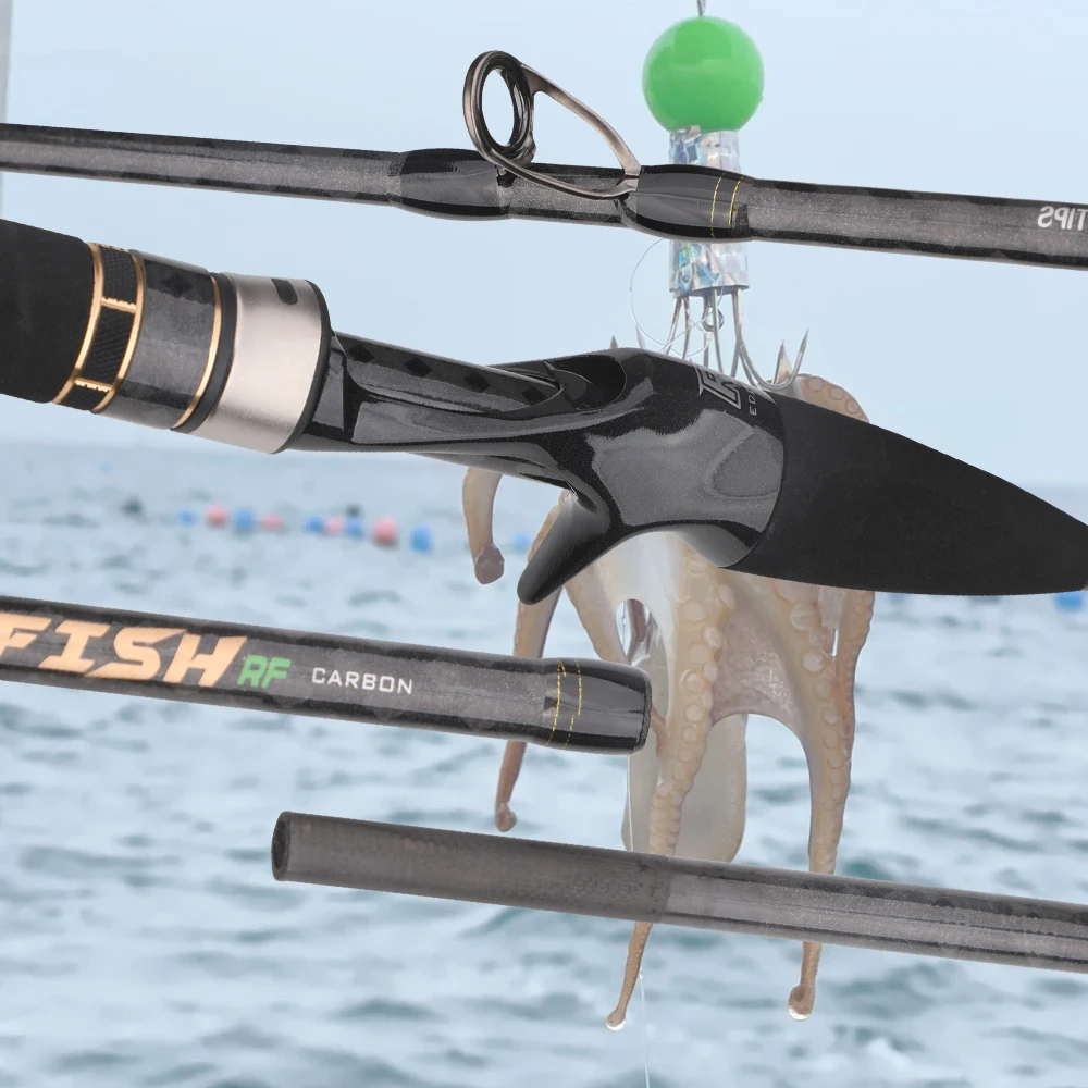 ROLLFISH-caña de pescar con punta de titanio, pulpo, calamar, sepia, 1,55 M/5,08 pies, acción 9:1, fundición de fibra de carbono, caña de Jigging ligera para agua salada - imagen 5