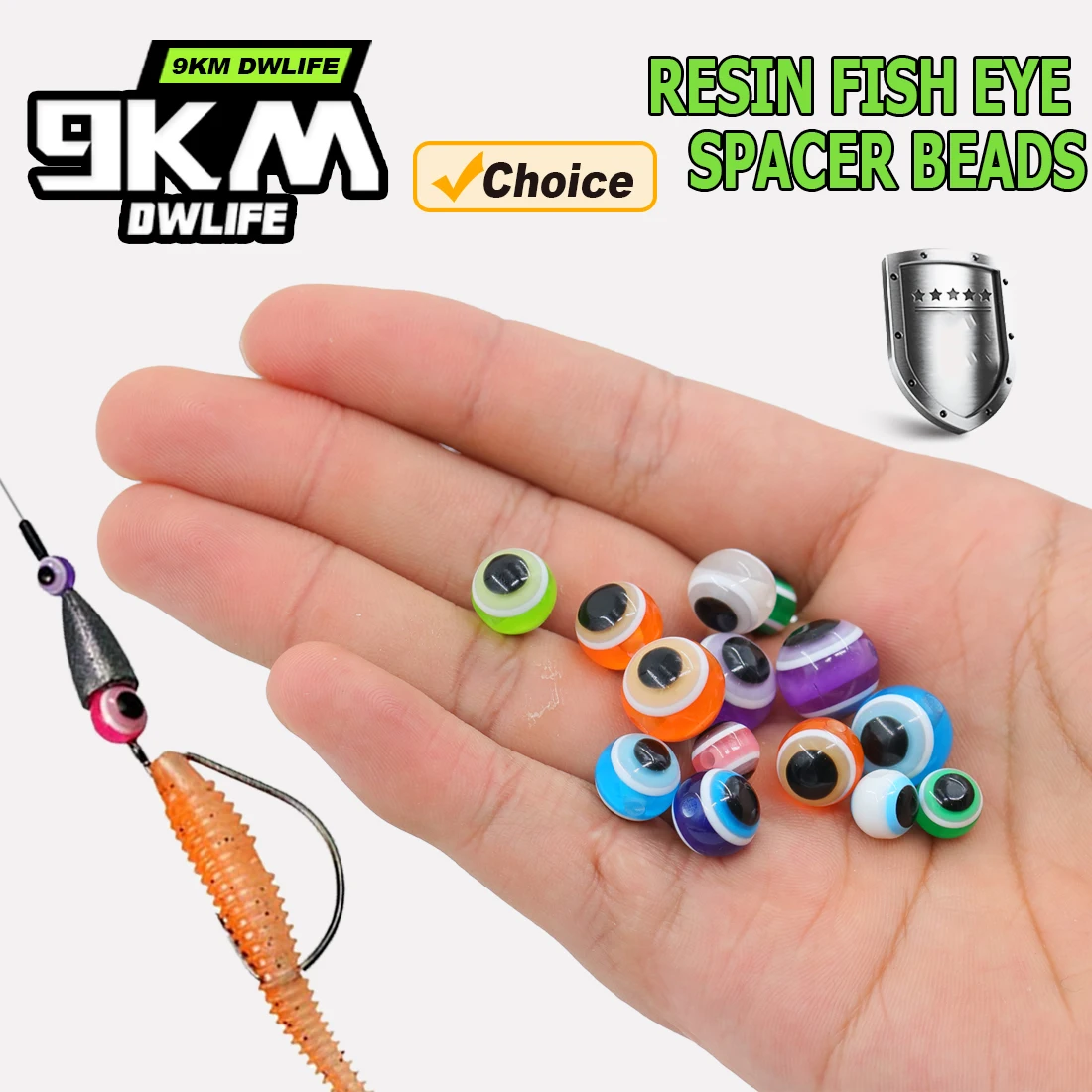 9KM 50 Uds cuentas espaciadoras transparentes redondas 3D cuentas de ojo de pesca acrílicas para fabricación de joyería DIY pulsera collar señuelo accesorios de pesca - imagen 2