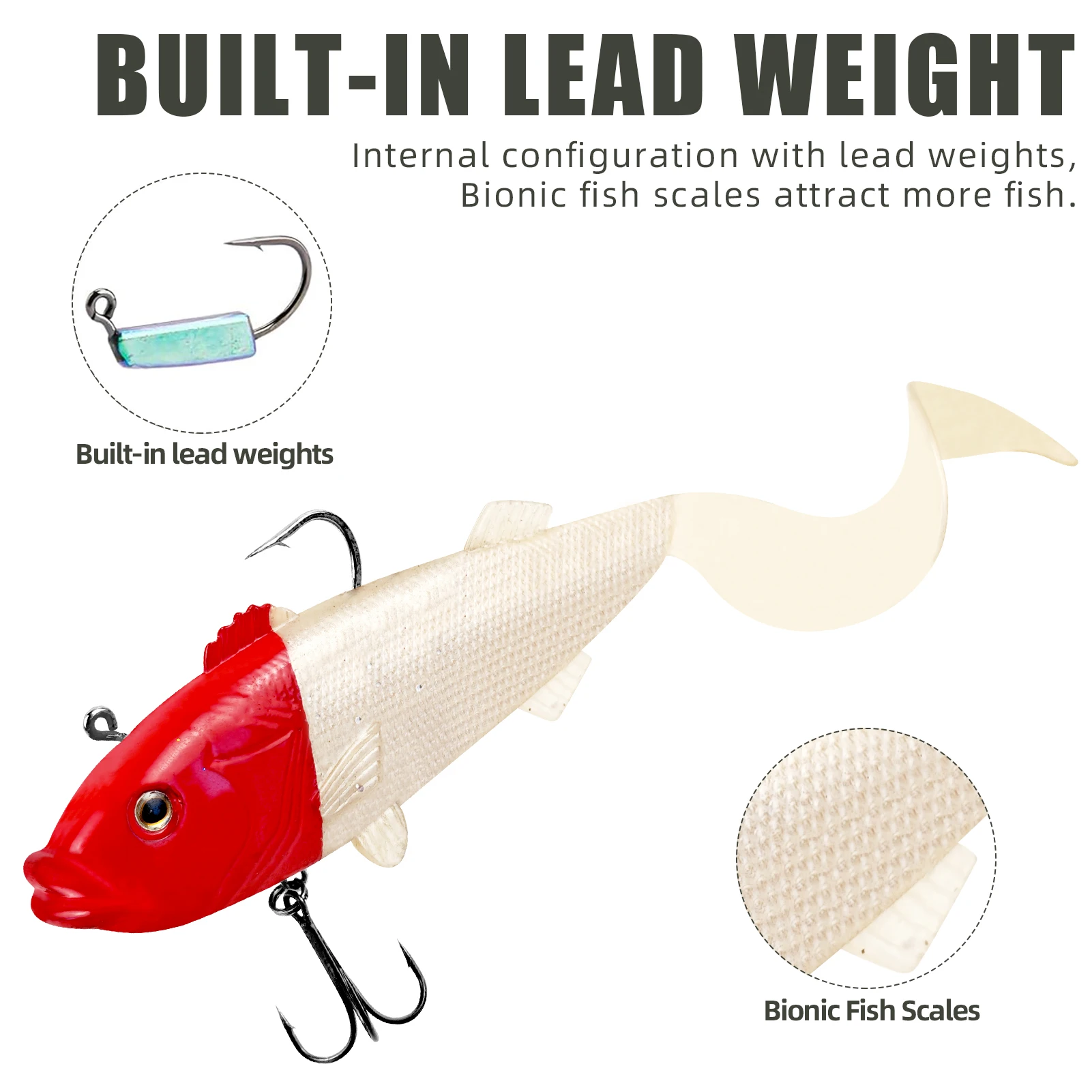 Señuelo de cabeza plomada FREE FISHER para pesca marina con anzuelo - imagen 5