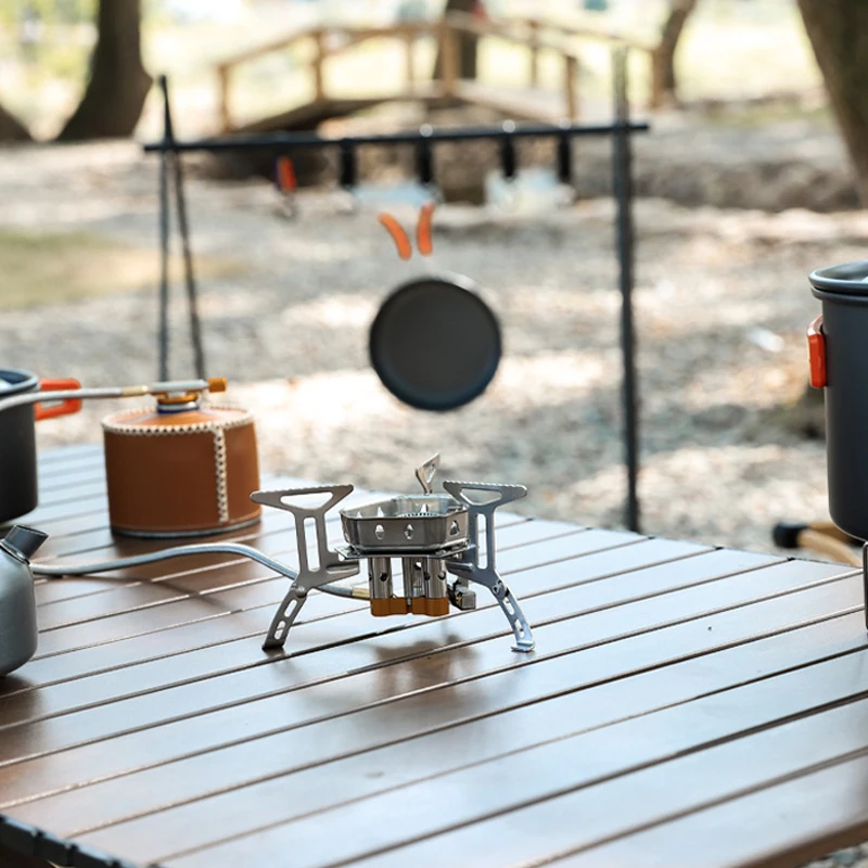 Estufa de Gas portátil ultraligera para acampar, estufa de Gas plegable para senderismo al aire libre, equipo de Camping, quemador de Gas - imagen 4