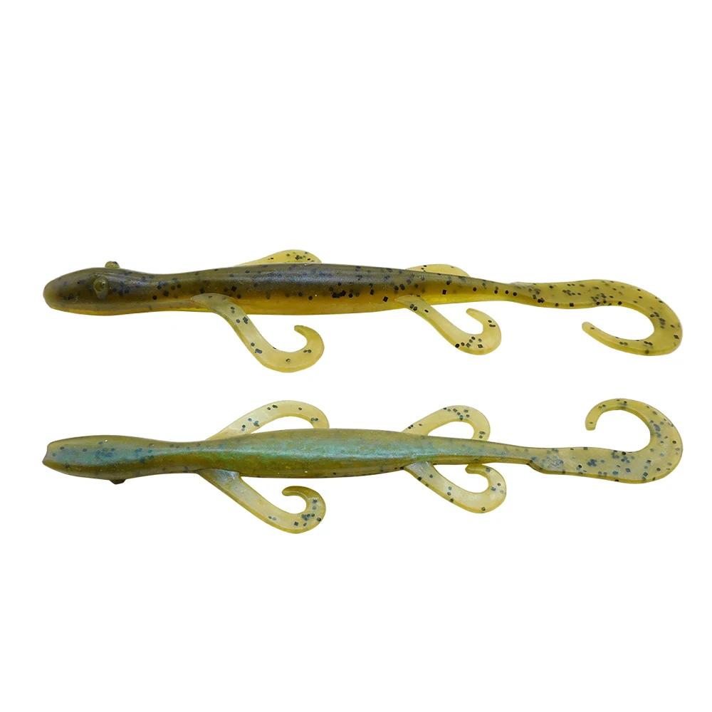 ESFISHING Señuelos de Pesca blandos lagarto salvaje 140mm 6 uds Pesca Isca cebos de Pesca de lubina de silicona artificial - imagen 4