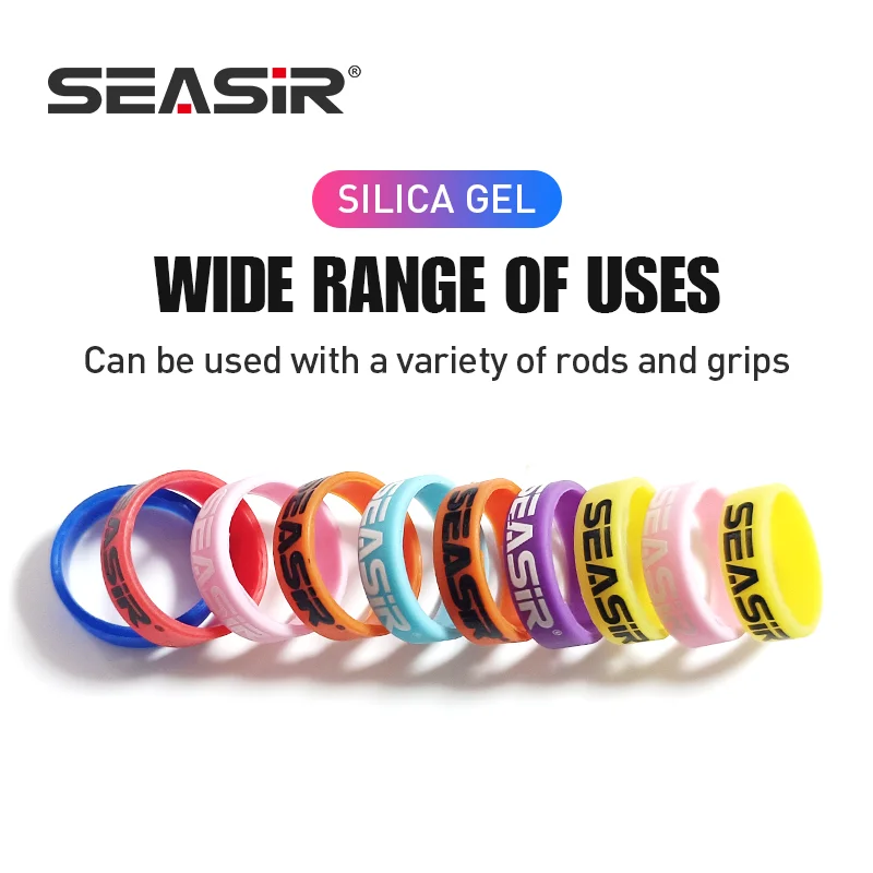 SEASIR-anillo antideslizante de silicona para caña de pescar, accesorio pequeño con mango, suministros de pesca, 10 unidades - imagen 4