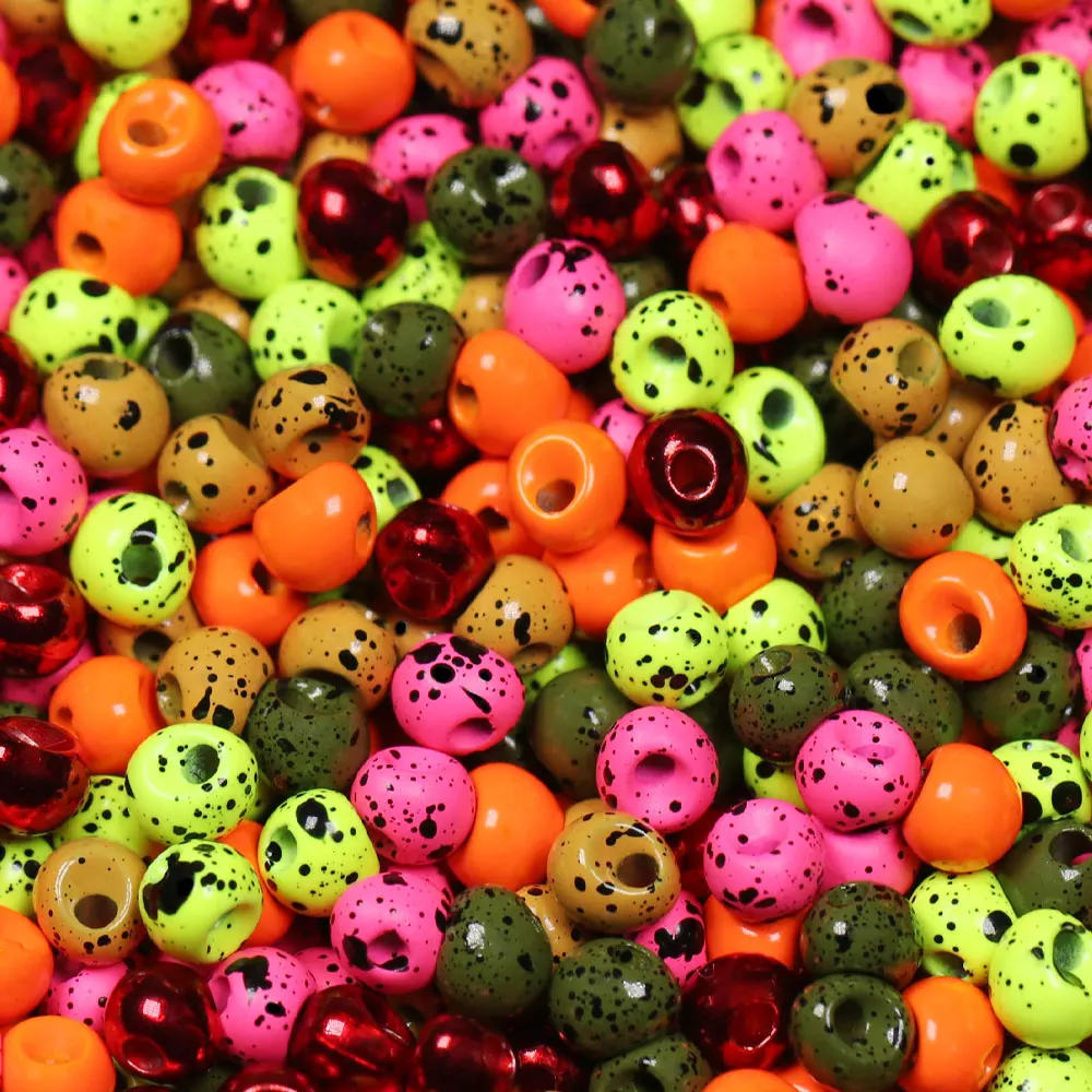 ICERIO 20 piezas UV moteado fuera del juego cuentas de tungsteno Inst cuentas de plantilla de tungsteno rápido plantilla de fregadero Ninfa Material de atado de moscas señuelo de pesca de trucha - imagen 5