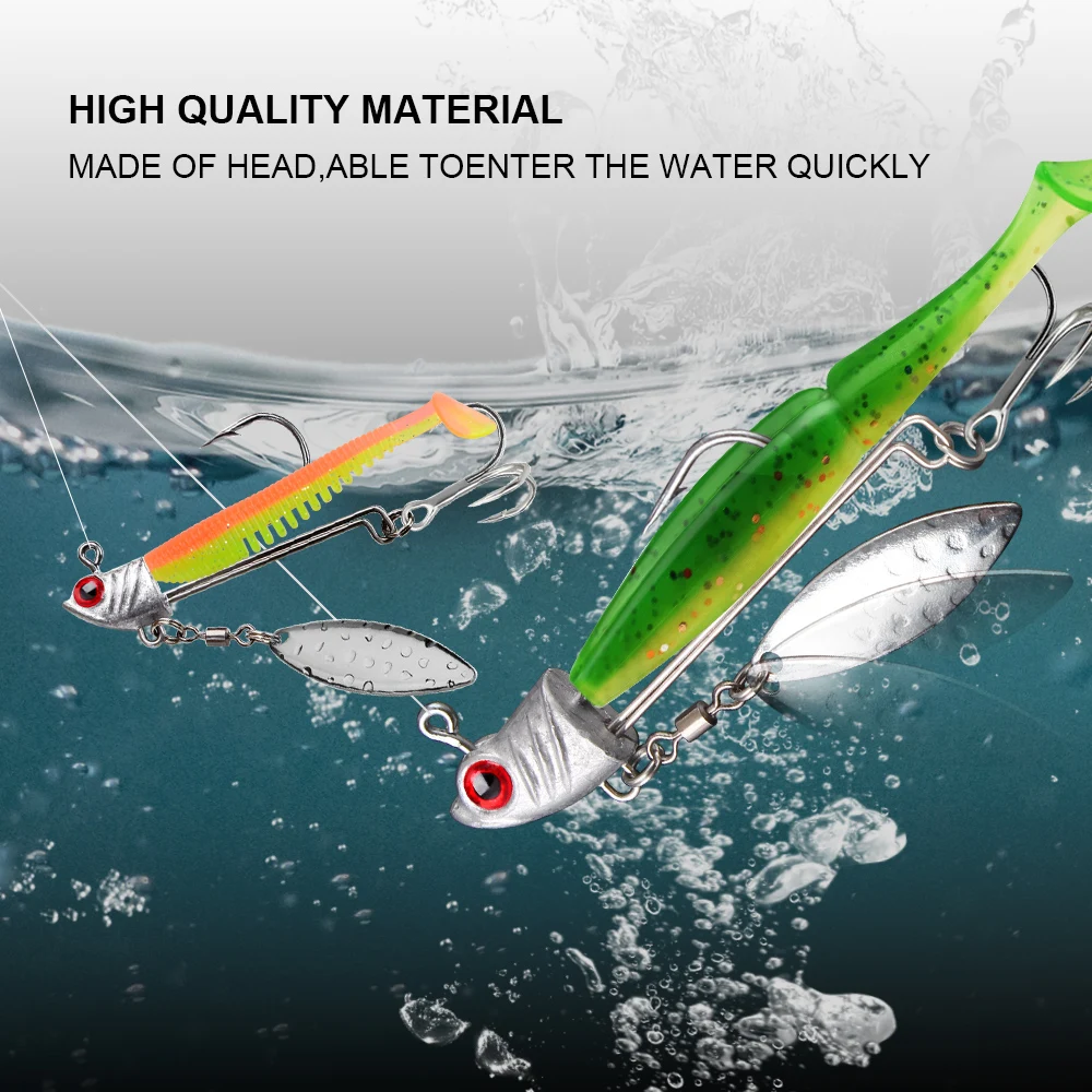 Ftk-anzuelos de pesca con cabeza Jigging, anzuelo de gusano, cebo Artificial, aparejos de pesca, Spinner, 7,6g, 9,8g, 17,5g - imagen 2