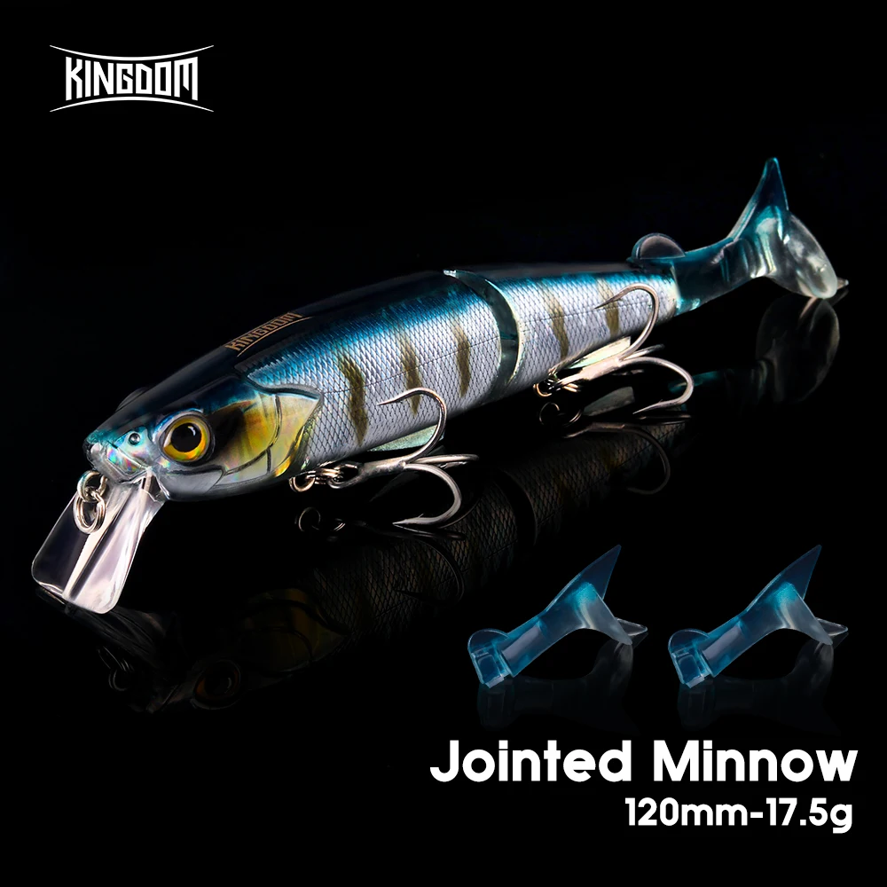 Kingdom Jerkbait Flotante Multiarticulado Trucha Minnow de Superficie