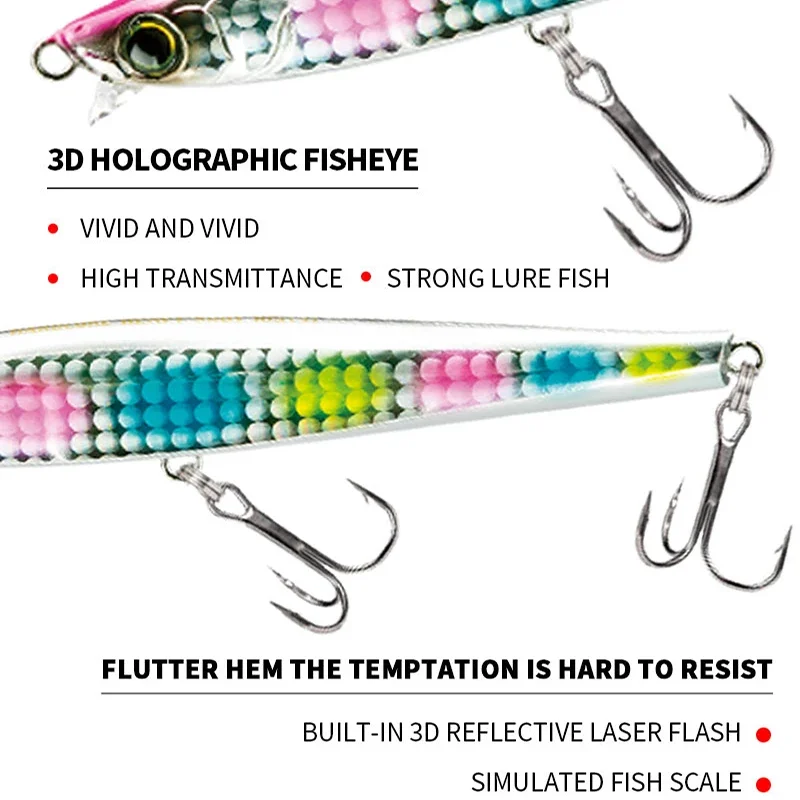 Señuelos de pesca tipo lápiz, cebo Artificial falso de 125mm y 45g, perca que se hunde, cebo duro para pececillos, accesorios de pesca de Lucio - imagen 4