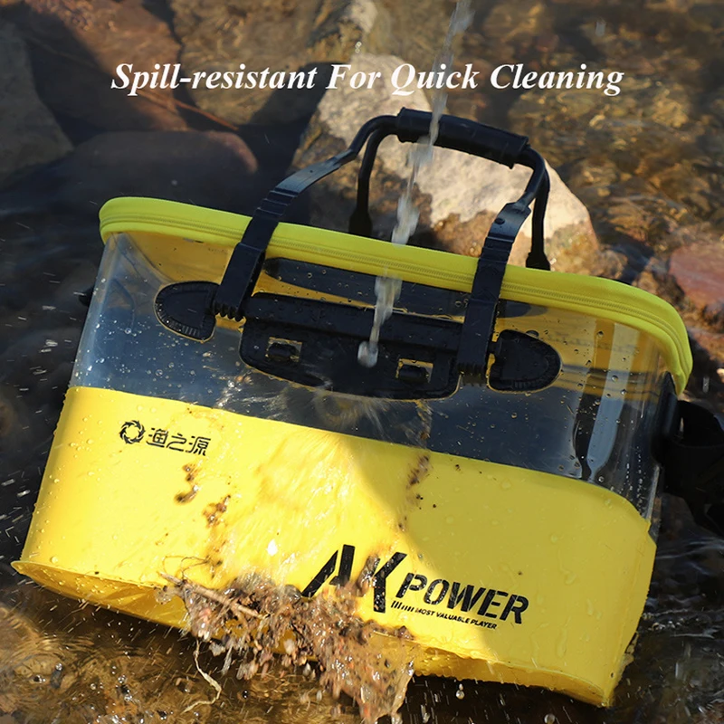 Cubo de pesca grueso con bomba de oxígeno, gran capacidad, cebo vivo, cubo de pescado transparente, orificio de aireación, herramienta de pesca - imagen 5