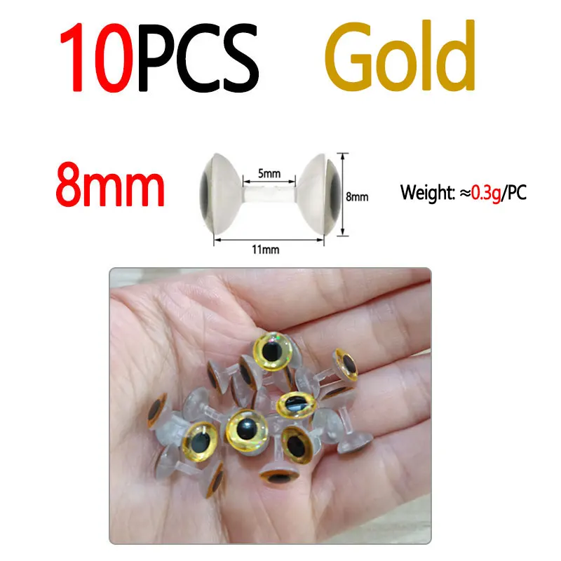8mm 10pcs Gold