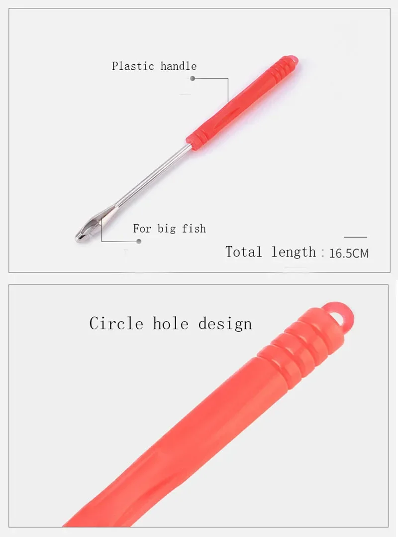 Separador de anzuelos de acero inoxidable, dispositivo de desenganche, aparejos de pesca, Extractor de seguridad, mango largo - imagen 3