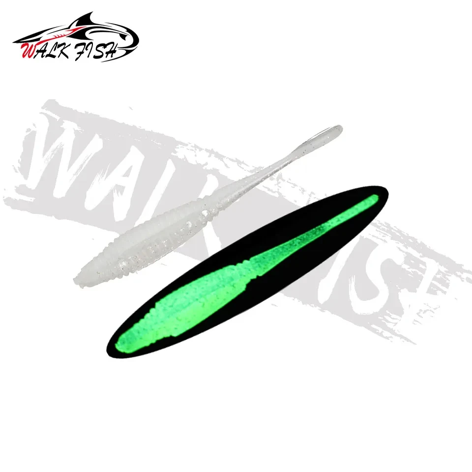 WALK FISH-SEÑUELOS blandos luminosos de 20 piezas, cebos blandos de gusano de trucha, 55mm, 0,75g, gusanos de mar artificiales, Wobblers de pesca - imagen 3