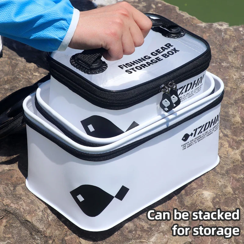 Bolsa de pesca EVA, caja de barril portátil, cubo plegable para peces vivos, contenedor de agua para acampar, Pan, varilla, cebo, bolsa de almacenamiento de aparejos - imagen 3