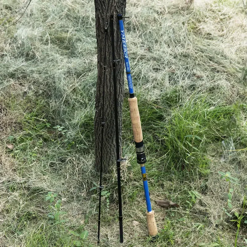 Goture-caña de pescar giratoria de fibra de carbono portátil, caña de pescar de viaje con mango de corcho, 6-10 pies, potencia m, 4-40g, 1,8-3M - imagen 2