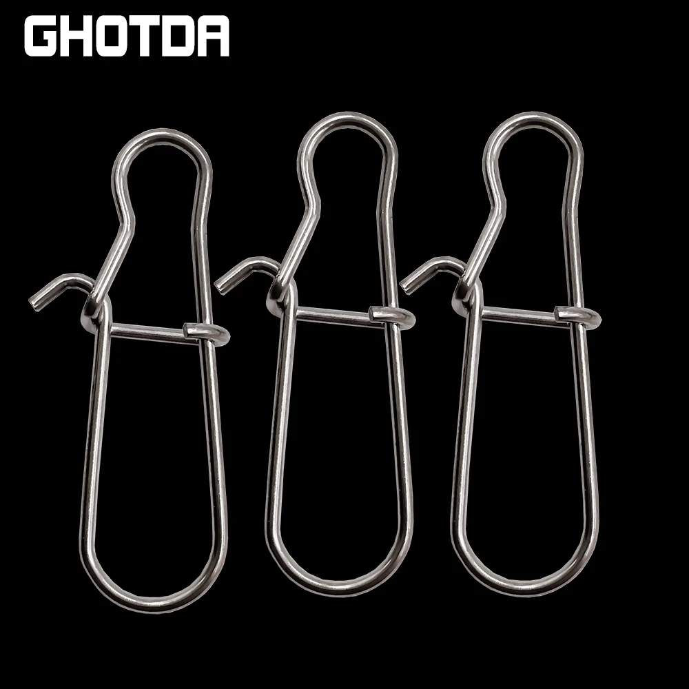 Clips de pesca de línea principal/Tippet, accesorios de conector firme, aparejos para anzuelo de señuelo, broches de pesca de acero inoxidable, cierre rápido - imagen 4
