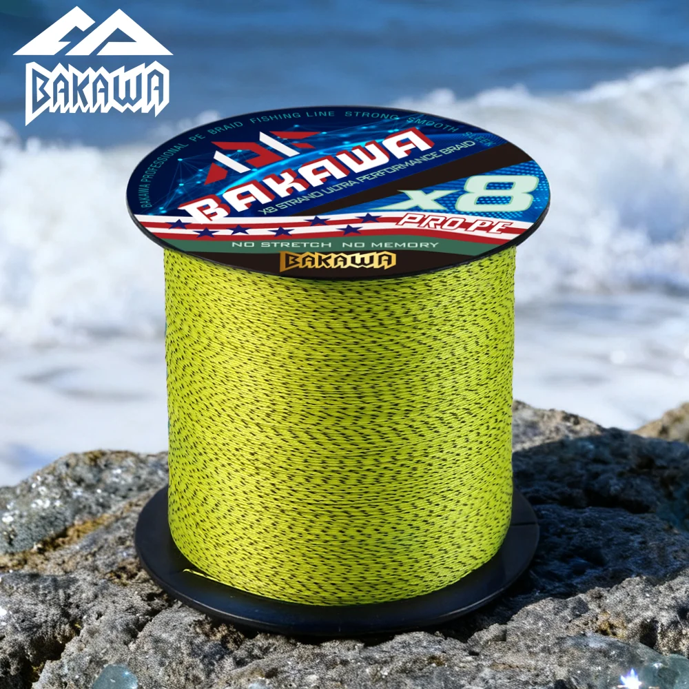 BAKAWA-sedal de pesca trenzado de 500M X8, productos de pesca de PE, agua de mar, agua dulce, accesorios para equipos de pesca de carpa, 22-90LB - imagen 2
