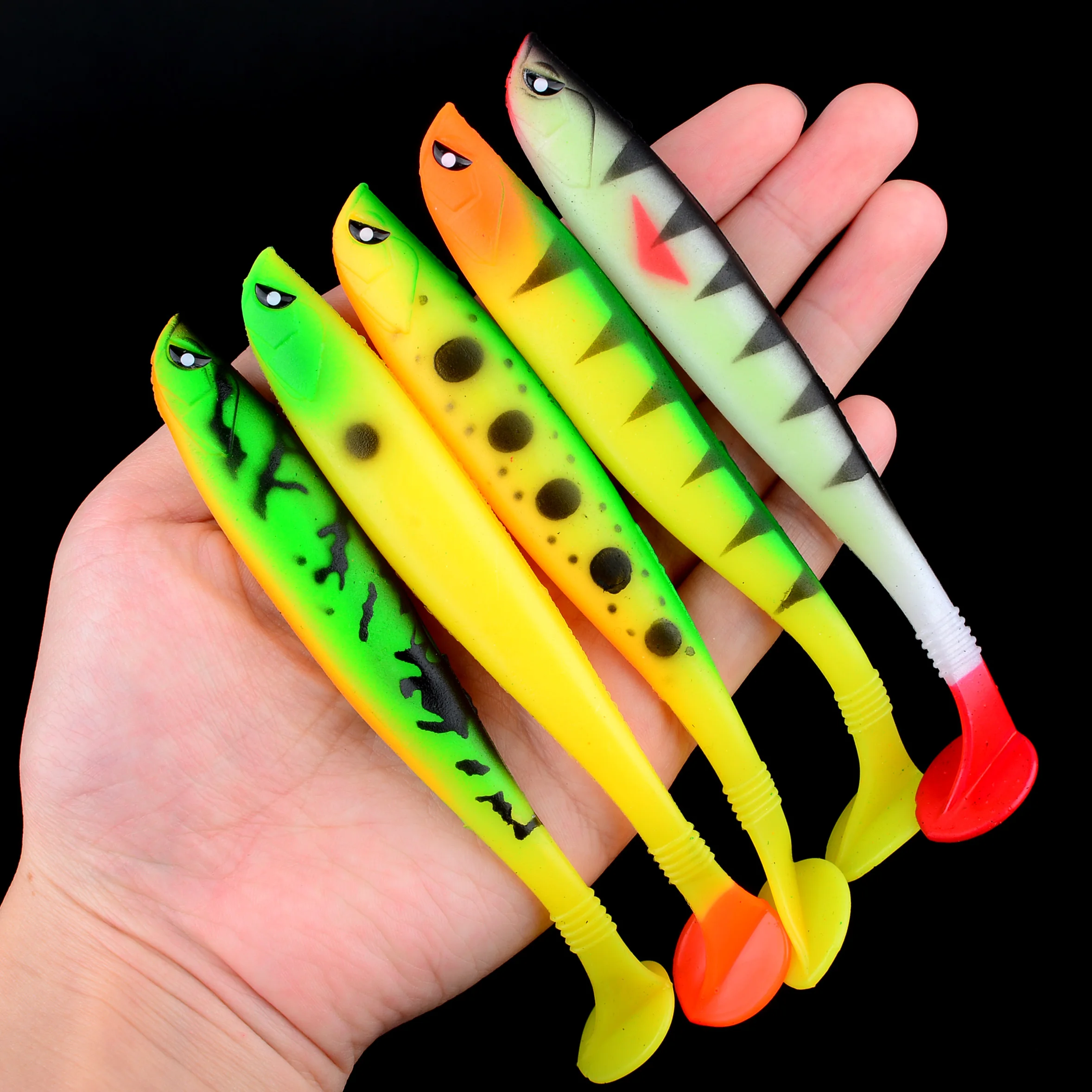 10 Uds. Señuelos blandos de gusano Jig Wobblers para carpa, lubina, Swimbait, pesca, cebo suave Artificial