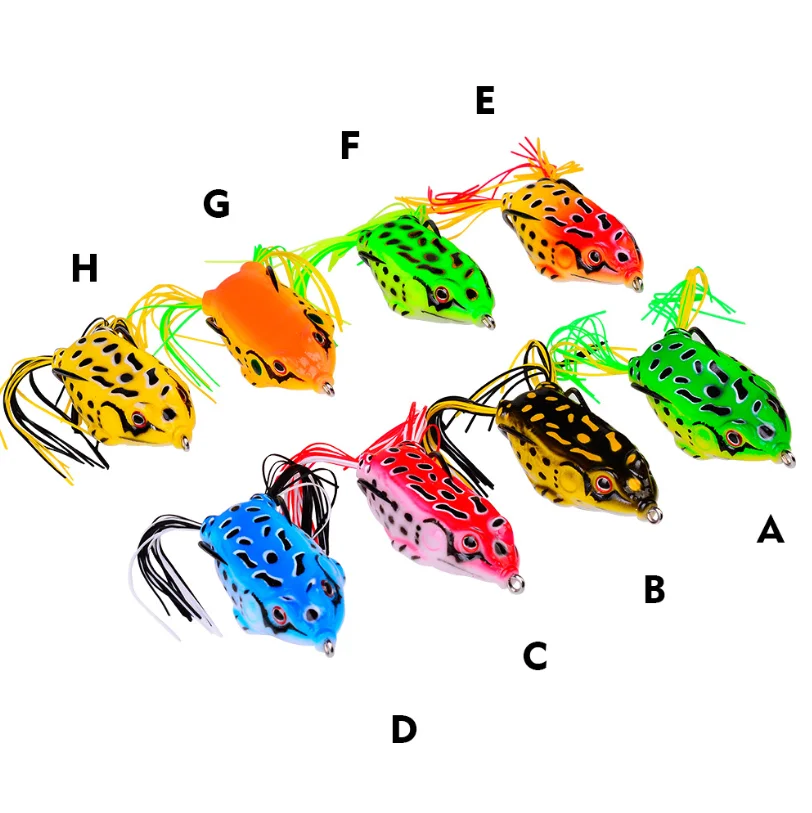 Señuelo de rana Artificial, cebo de plástico de tubo suave con anzuelos de pesca, ojos 3D, 5G, 8,5G, 13G, 17,5G, 1 unidad - imagen 5