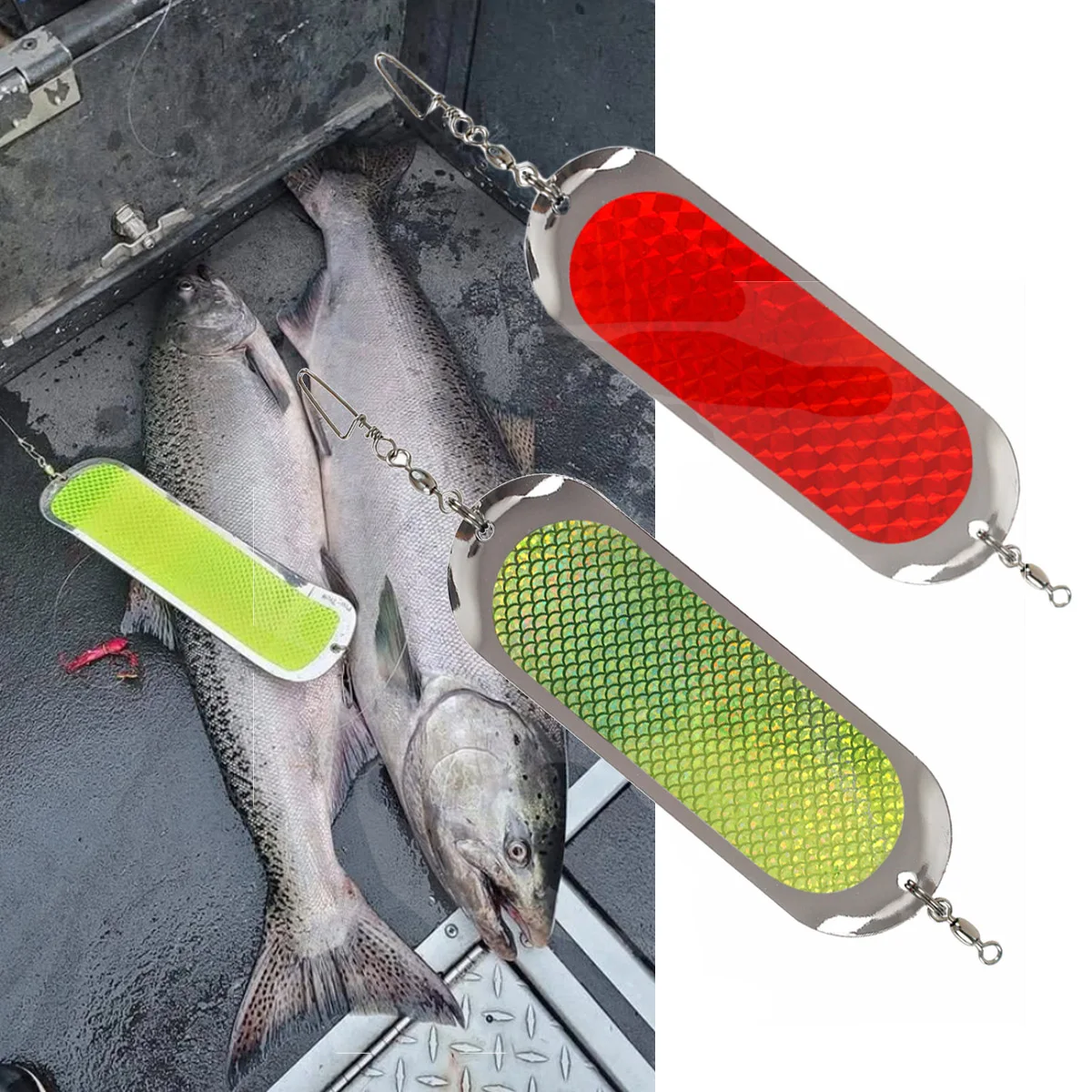 27g buceo hundimiento Trolling Flasher salmón pesca trucha pesca fundición larga Heavy Metal Flutter cuchara hoja cebo