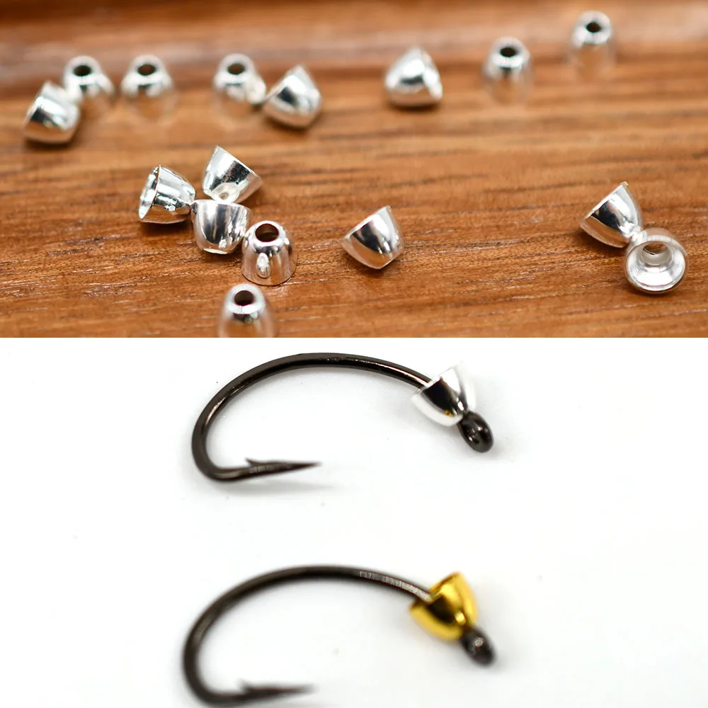 MNFT-Cono de latón dorado y plateado, 24 piezas, 4MM, para pesca, atado de moscas - imagen 3