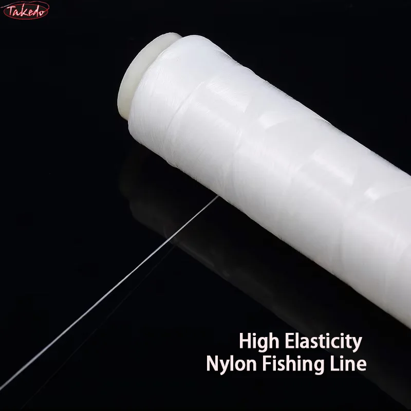TAKEDO 100M 200M hilo de pescar de nailon de alta elasticidad cebo con mosca líneas de pesca blancas hilo elástico para atar cebo suave en el gancho - imagen 4