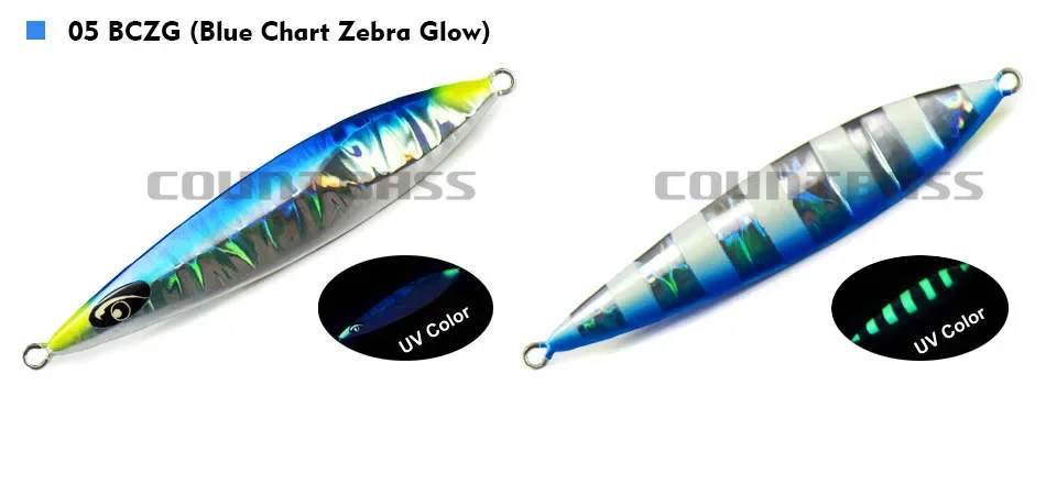 Señuelos de jigging Countbass, plantillas lentas Z, plantillas de caída profunda, señuelos de pesca de metal de agua salada, 200 g 7 oz
