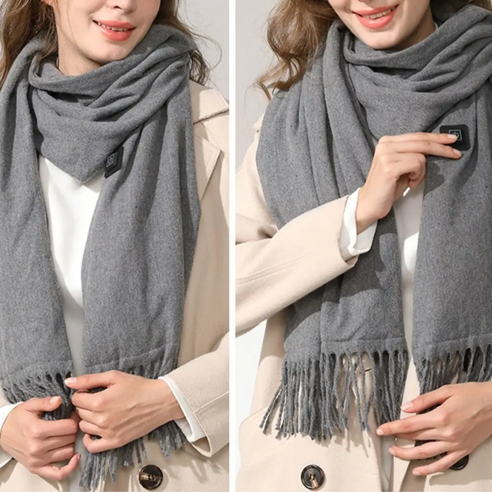 Nueva bufanda calentada eléctrica con carga USB, chal cálido Unisex recargable, calentador eléctrico de invierno con temperatura ajustable creativo - imagen 4