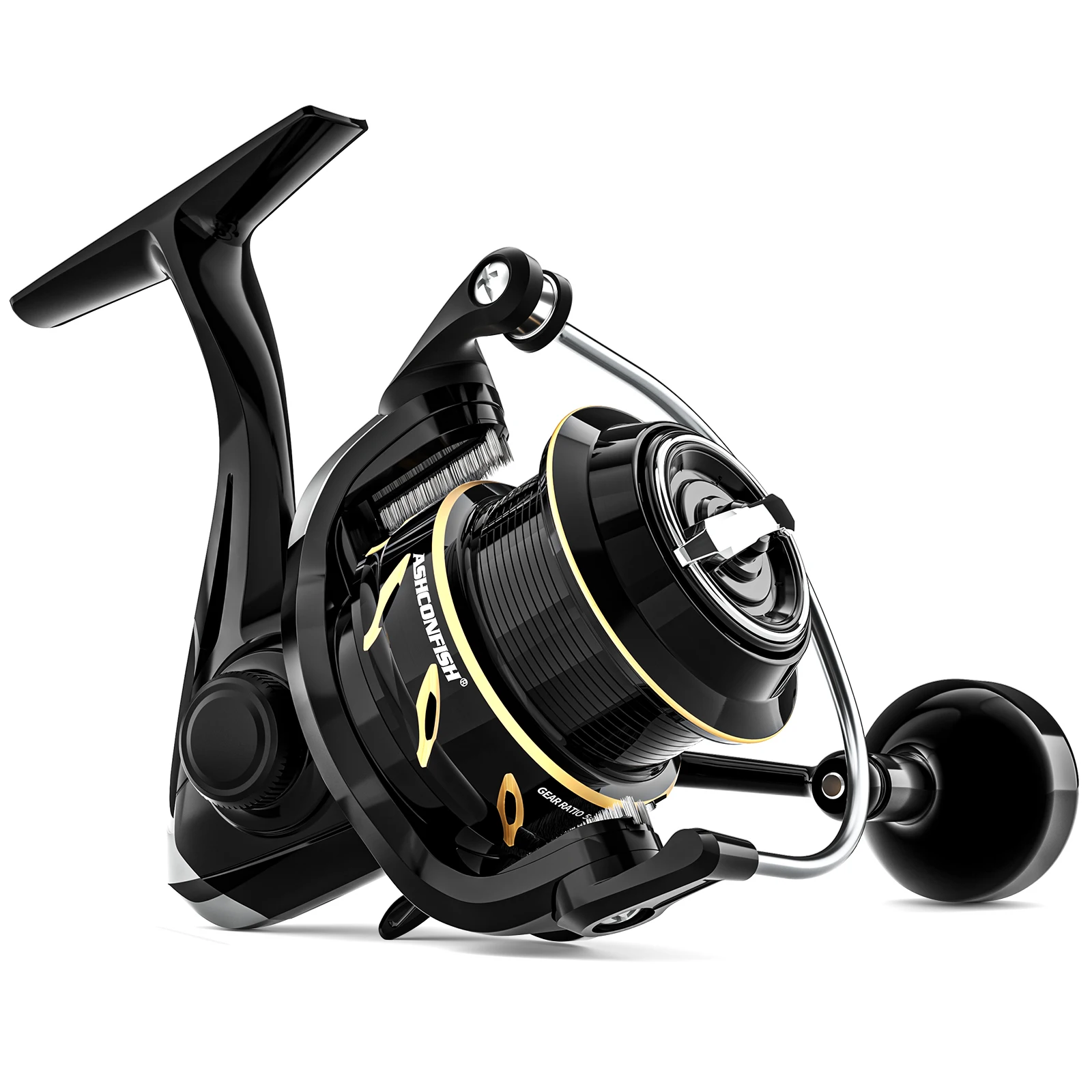 Carrete de pesca giratorio para pesca en agua dulce y salada, antirretroceso con arrastre máximo ultra suave, carrete de aluminio CNC de 17,6 libras 5,2: 1