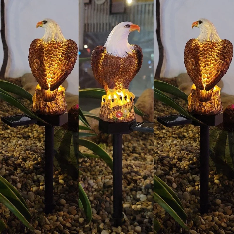 Estatua de Águila con Lámpara Solar LED – Impermeable para Jardín - imagen 3