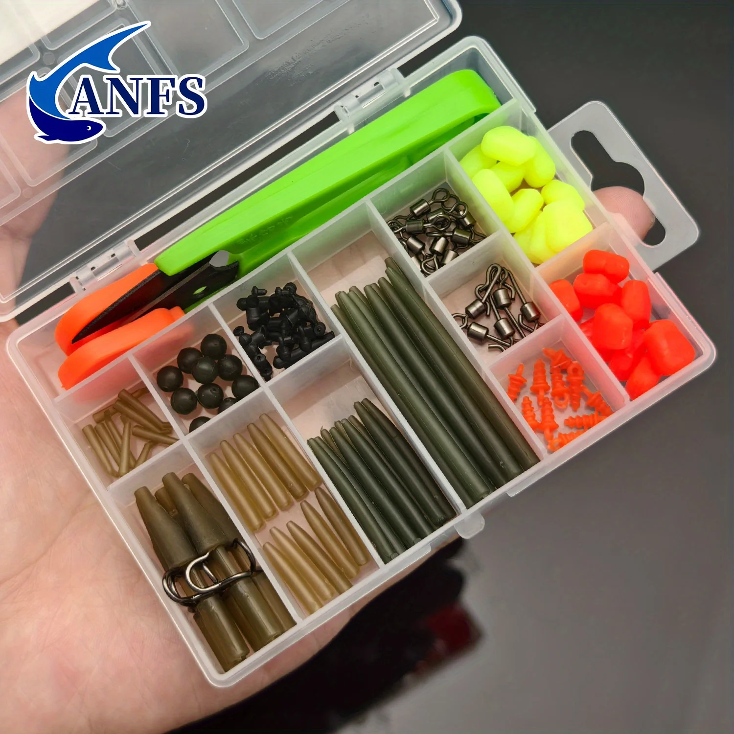 109 unids/set Kit de pesca con anzuelos, plomos y señuelos para pesca de carpa, incluye caja de aparejos y accesorios - imagen 5