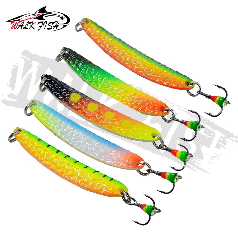 WALK FISH 1 Uds 10g cuchara de Metal señuelo de pesca en hielo cebo con lentejuelas pesca de invierno cebo Artificial cebo Artificial equipo de pesca - imagen 5