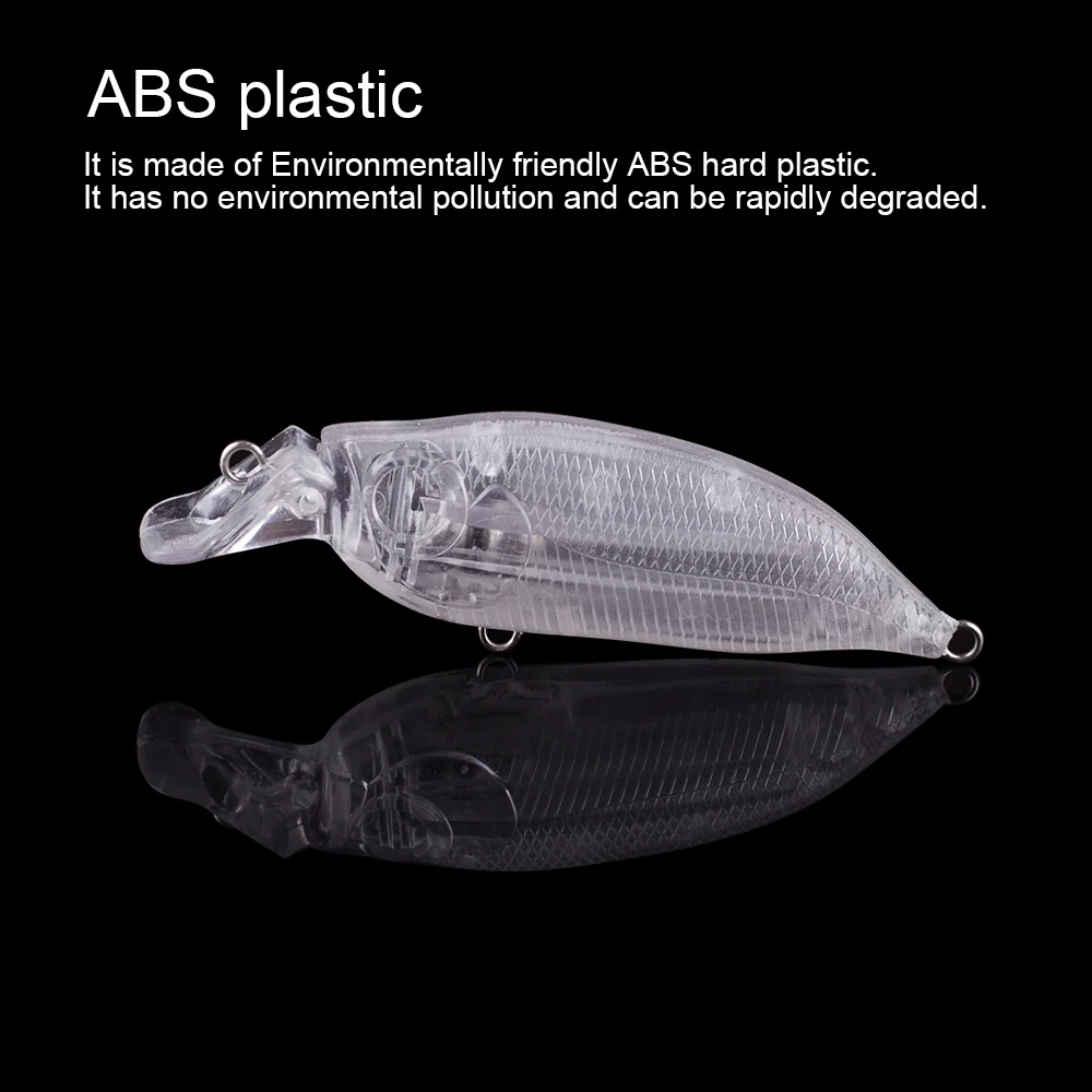 Hanlin-Señuelos de Pesca en blanco, cebo Artificial de plástico duro sin pintar, Wobblers flotantes, aparejos de pesca, bricolaje, 7,5 CM, 7,5G, 10/20 piezas - imagen 5