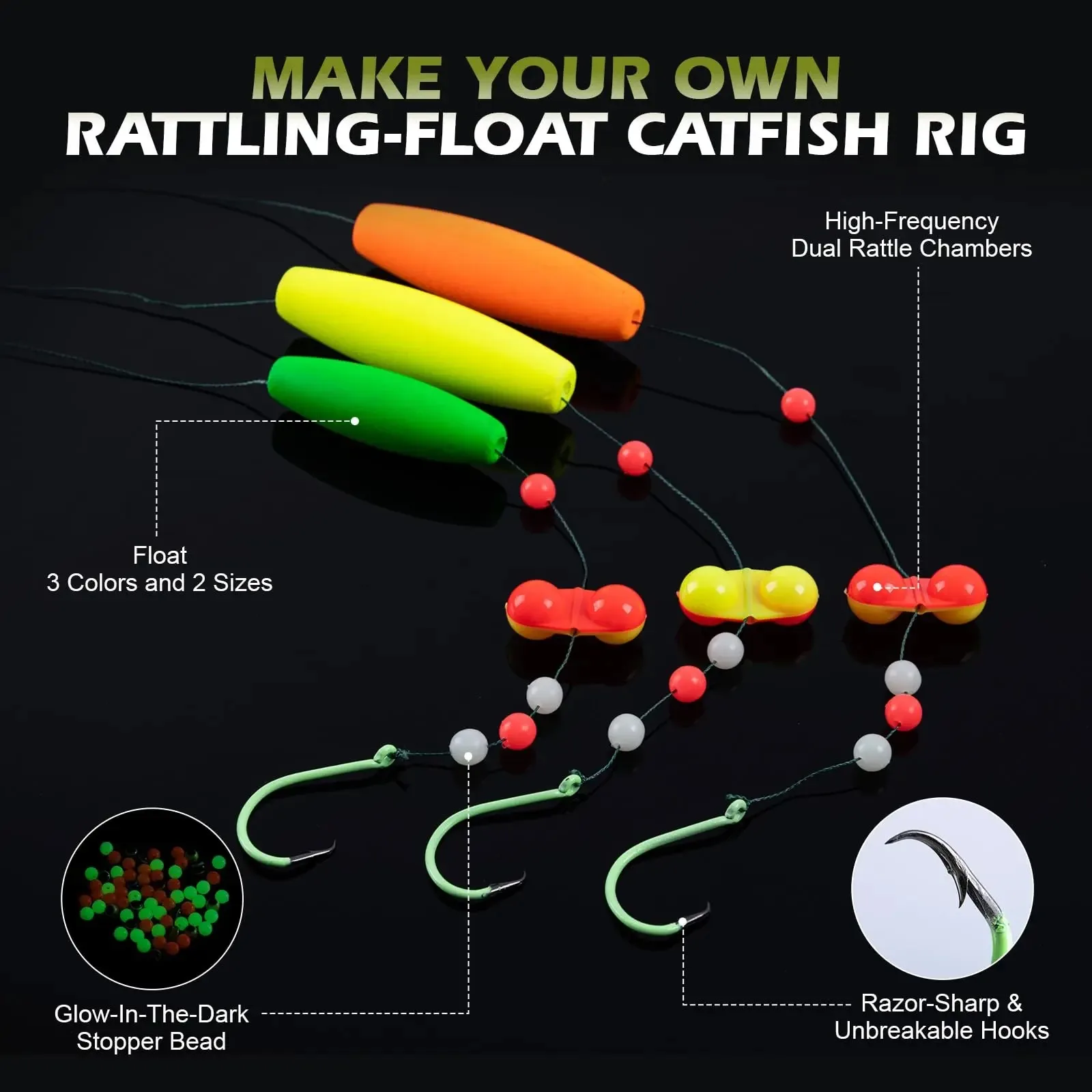 Goture Kit de pesca de bagre DIY con aparejo Santee y caja - imagen 2