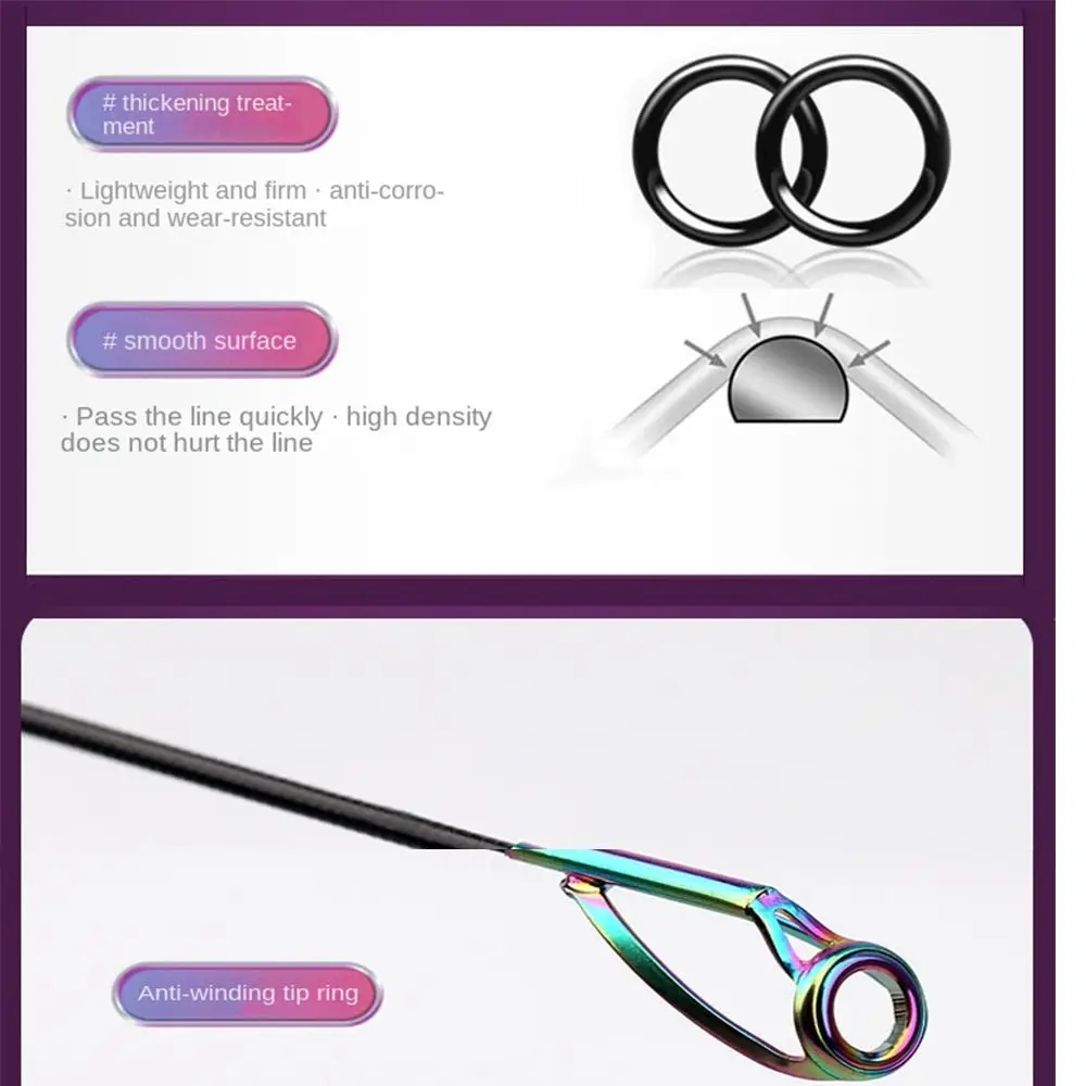 Anillo guía para caña de pescar, aparejos duraderos, Kit de reparación de Punta ovalada, piezas profesionales de acero inoxidable, 5 unidades por lote - imagen 4