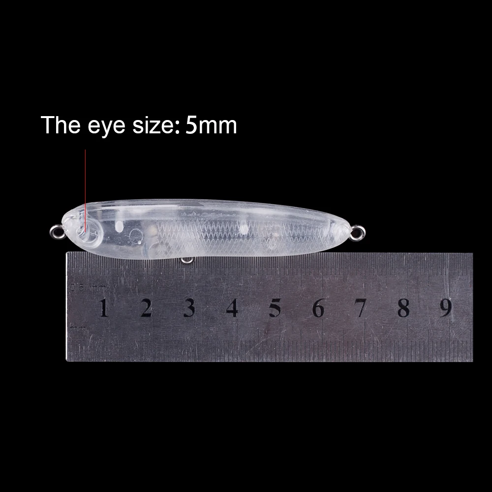 Hanlin-señuelo de pesca de lápiz sin pintar, cebo duro Artificial de cuerpo transparente, 7cm, 6g, DIY, aparejos en blanco, 10/20 piezas - imagen 2