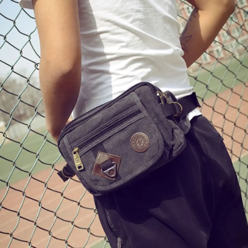 Riñonera para exteriores de gran capacidad, riñonera de lona multifuncional para escalada, bolsa de pecho de viaje duradera multicapa para viaje - imagen 3